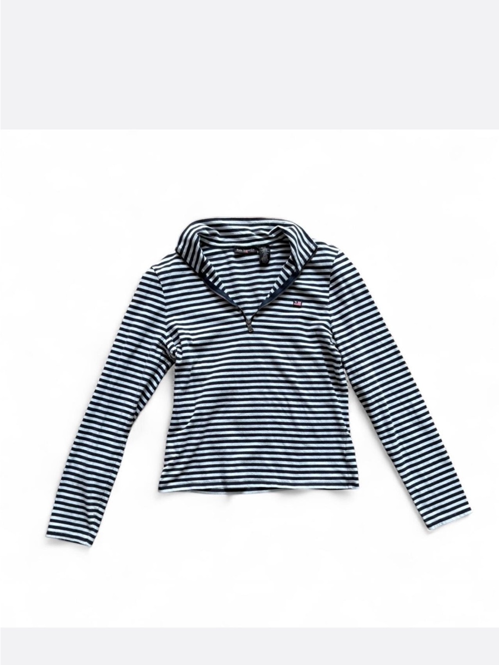 Polo Ralph Lauren Striped Navy & White Half-Zip Pullover